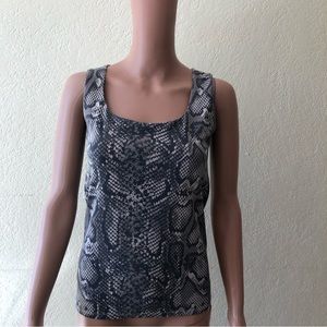 Zara Women’s Size M Animal Print Snake Skin Sleeveless Shirt Elastic Tank-Top